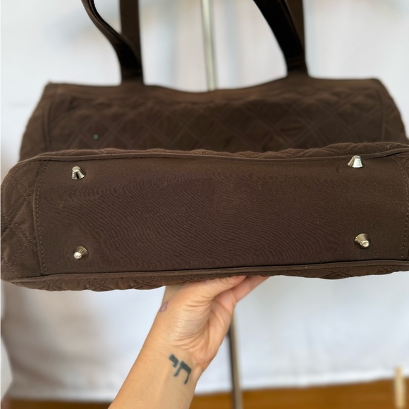 Vera Bradley Quilted Solid Brown Tote Bag/ Perfect size and rare solid color - Picture 4 of 8